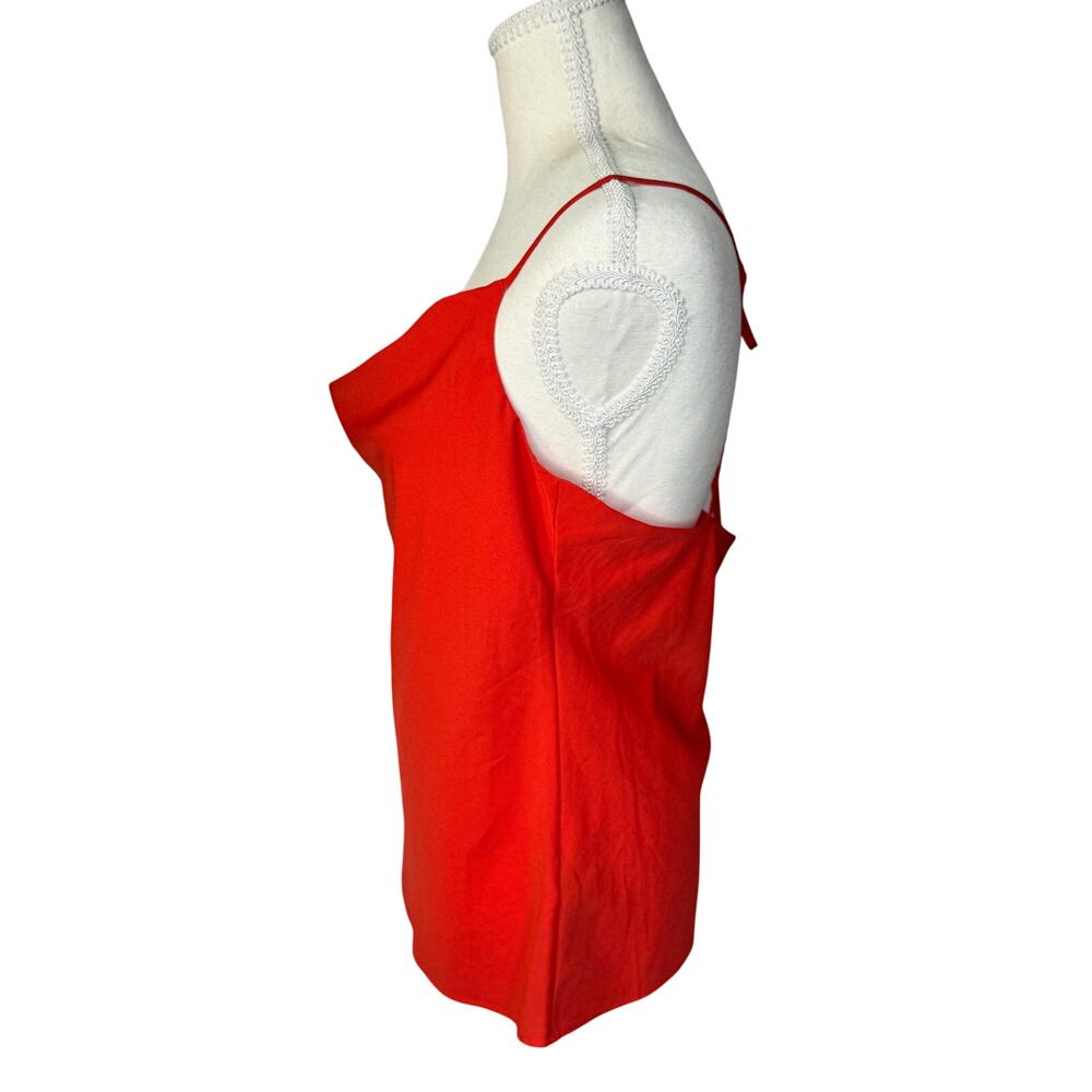 Cowl Neck Camisole Red Satin Slip Tank Women's 8 Y2K Summer Party Date Night - Picture 4 of 16
